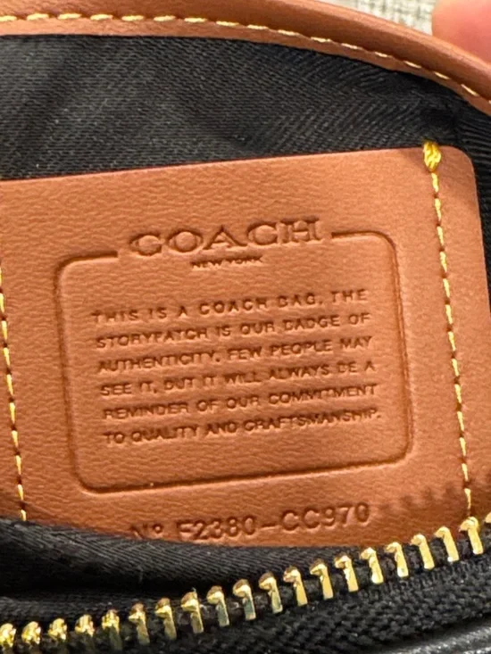 Coach Kitt Messenger Crossbody Salt Black Woven Jacquard Leather Trim Small Bag - Picture 15 of 17